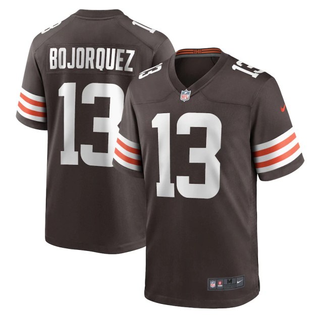 mens nike corey bojorquez brown cleveland browns game jersey